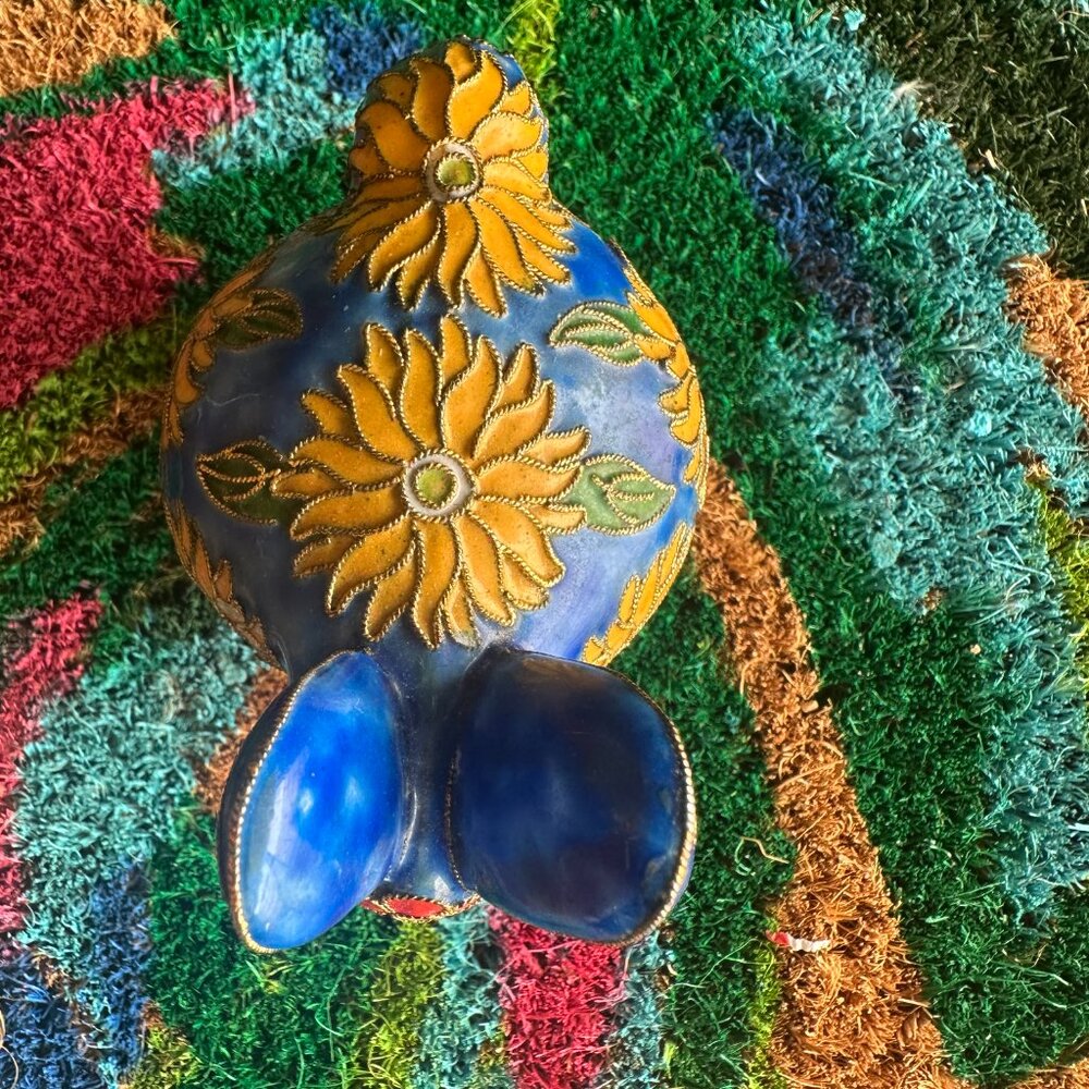 Cloisonne Blue Rabbit Trinket Box - Picture 5 of 6